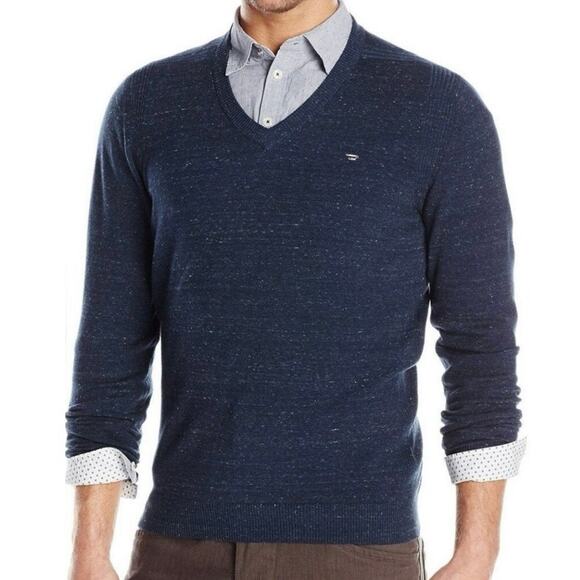 Diesel Blue V-Neck Knit Sweater Men’s Size Medium Cotton Blend Casual Pullover - Picture 1 of 7